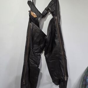 HARLEY DAVIDSON  Leather Chaps Men's Size Medium Motorcycle Riding